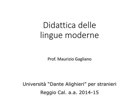 Pdf Didattica Delle Lingue Moderne Unistrada It Superiori La