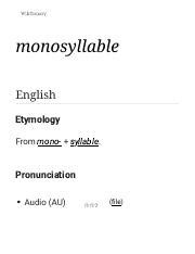 Monosyllable: Definition, Examples, and Etymology | Explore the ...