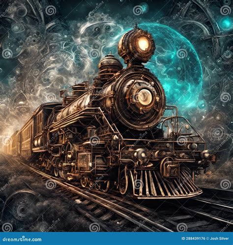 Steampunk train stock illustration. Illustration of locomotive - 288439176