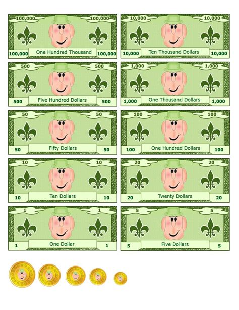 Fake Money Template For Teachers