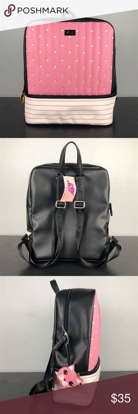 Betsey Johnson Backpack Pink Black Betsey Johnson Backpack Pink