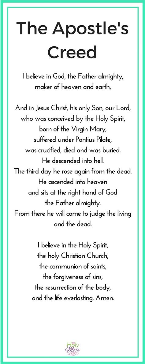 Words To The Apostles Creed Prayer