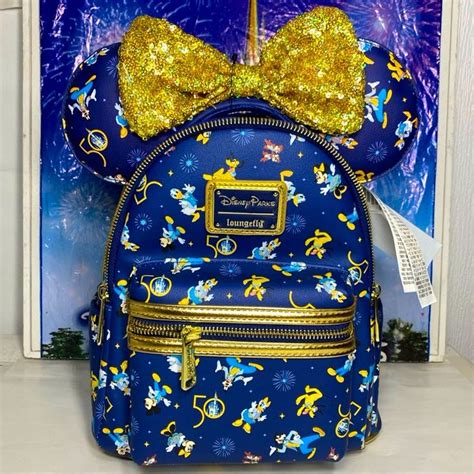 Disney Parks 50th Anniversary Mickey And Friends Loungefly Backpack And Ears Set In 2024