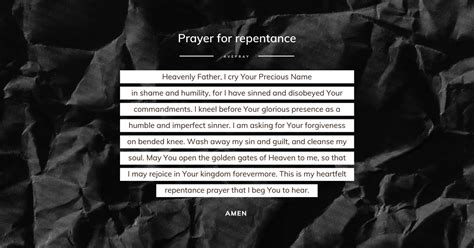 Prayer for repentance and forgiveness – AvePray