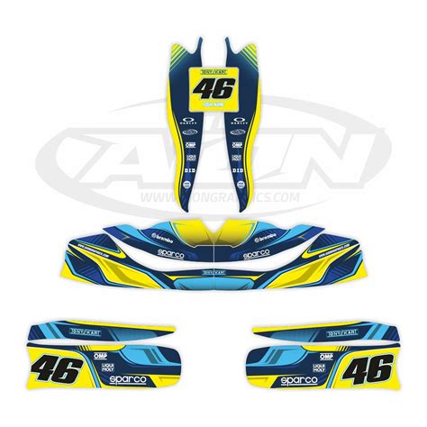 Tony Kart Graphics Kit For A OTK M7 Go Kart AION Graphics Decals Set