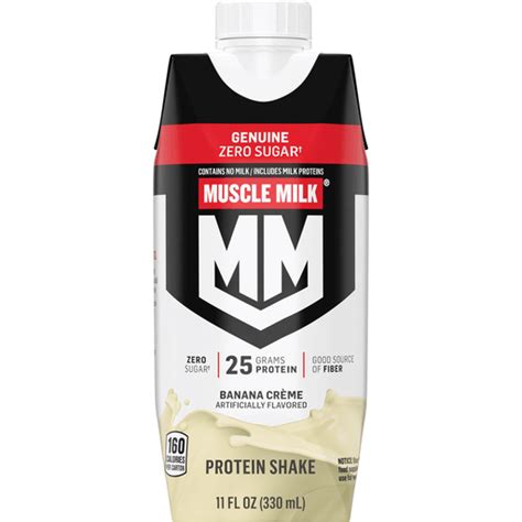 Muscle Milk Zero Sugar Genuine Protein Shake Banana Creme Artificially ...