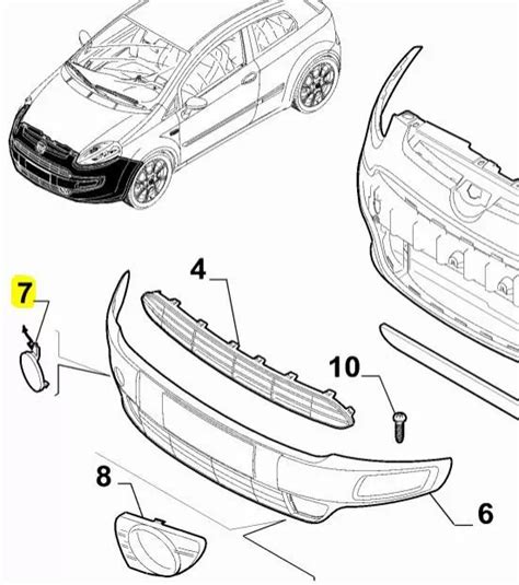 Fiat Abarth Pare Chocs Avant Cache Il Remorque Punto Evo