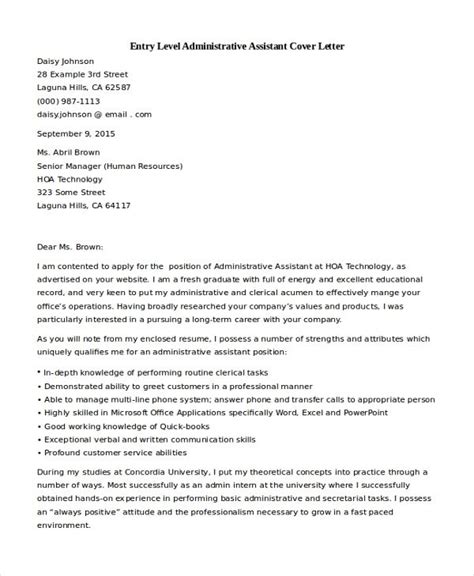 Free Cover Letter For Administrative Assistant Samples In