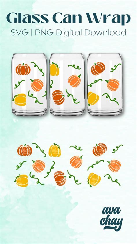 Pumpkins Libbey Can Glass Svg 16 Oz Can Glass Pumpkin Svg Fall Svg Boho Svg Layered Svg Svg For