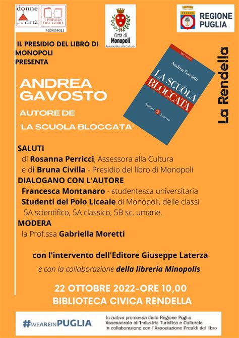 Andrea Gavosto Presenta La Scuola Bloccata Il Ottobre In Rendella