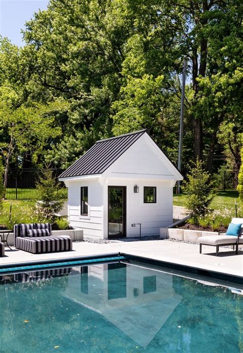 Modern Farmhouse Poolhouse Modern Farmhouse Poolhouse with metal roof ...