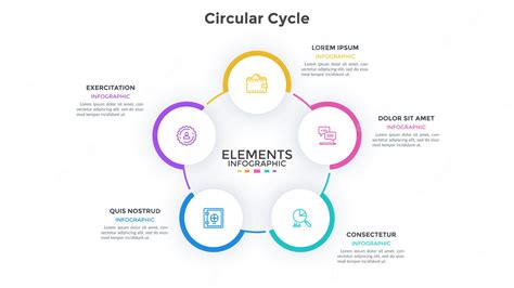 Premium Vector Ring Like Chart With 5 Paper White Round Elements Concept Of Five Stages Of