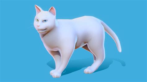 Low Poly Stylized Cats Khao Manee Cat Buy Royalty Free 3d Model By Assemblr