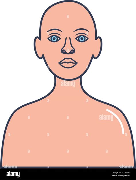 Human Body Concept Avatar Person Icon Over White Background Line Fill