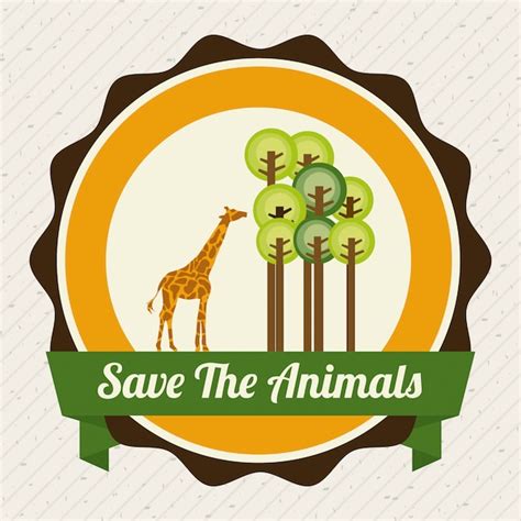 Premium Vector Save The Animals Design