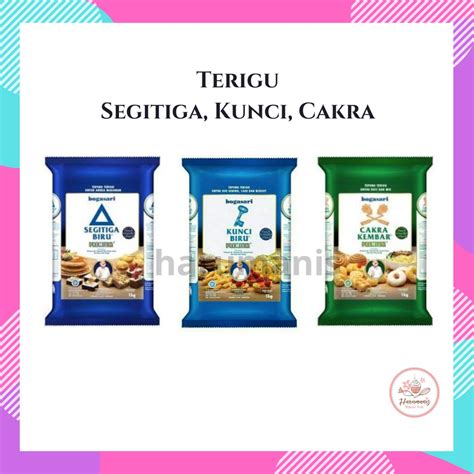 Jual Tepung Terigu Segitiga Biru Kunci Biru Cakra Kembar Kemasan