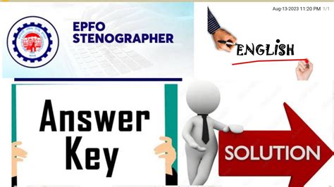 EPFO STENOGRAPHER 1Aug2023 1st Shift Answer Key SolutionENGLISH