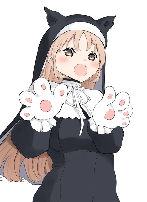 シスター・クレア 「ちょっと遅れましたが猫の日クレアさんです 描いたよクレアさん 」 月岡エイタ🔔のイラスト