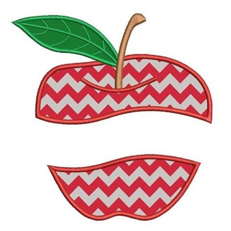 Apple Applique Machine Embroidery Digitized Design Pattern Instant Download 4x4 5x7 And