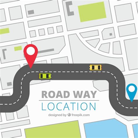 Free Vector Road Map With Pointers In Flat Style