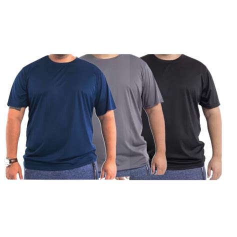 Kit 3 Camiseta Plus Size Dry Fit Masculina Treino Academia Esportes