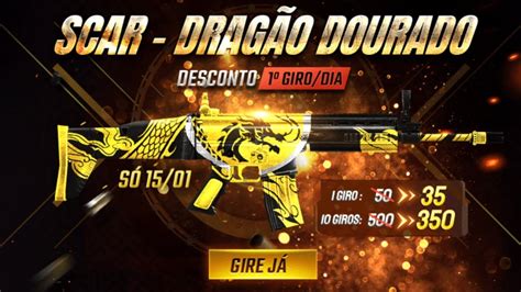 🔴free Fire Ao Vivo 🔴nova Scar DragÃo Dourado 🔴 5k Tem T De 50