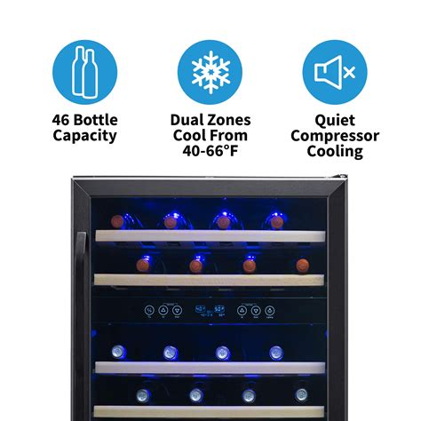 NewAir 24 Wine And Beverage Refrigerator Cooler 46 Bottle Capacity