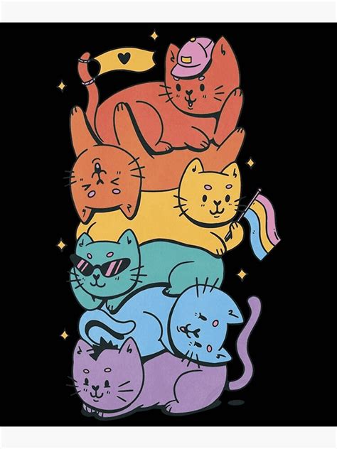 Lgbtq Cats Poster For Sale By MomoPeachTi Redbubble