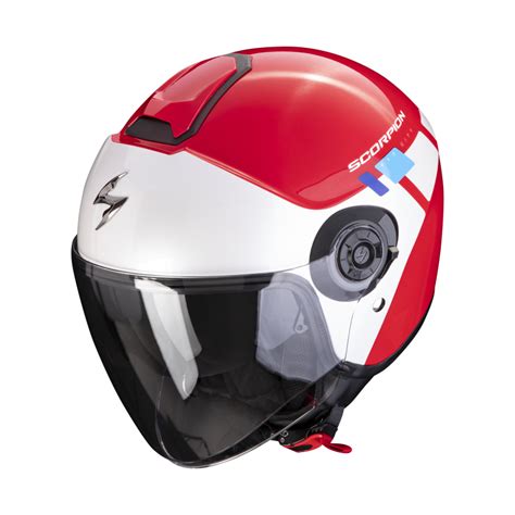 Casco Scorpion Exo City Ii Mall Azul Blanco Rojo