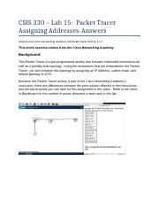 Lab Packet Tracer Assigning Addresses Assignment Instructions Docx