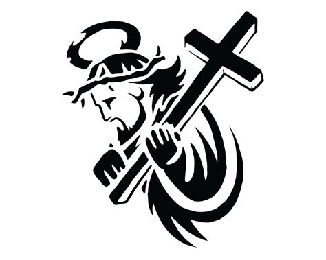 Jesus Carrying Cross Decal Crucifix Cross Sticker Jesus