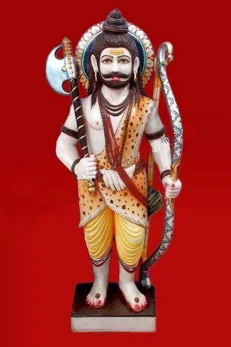 Multicolor Traditional Marble Parshuram Statue For Worship Size 6