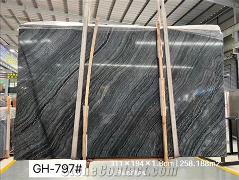 Ancient Wood Black Perlino Antiquity Wood Grain Marble Slabs From China