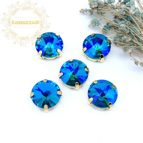 Diamantes De Imitaci N Redondos De Cristal En Forma De Ab Azul