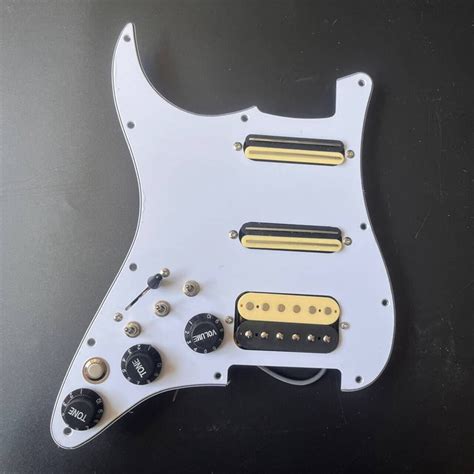 Left Handed Ssh Prewired Guitar Strat Pickguard Set Humbucker Pickups