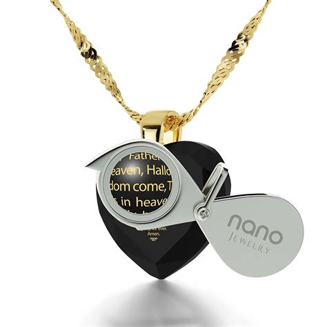 24k Nano The Lords Prayer Kjv Gold Zirconia Necklace