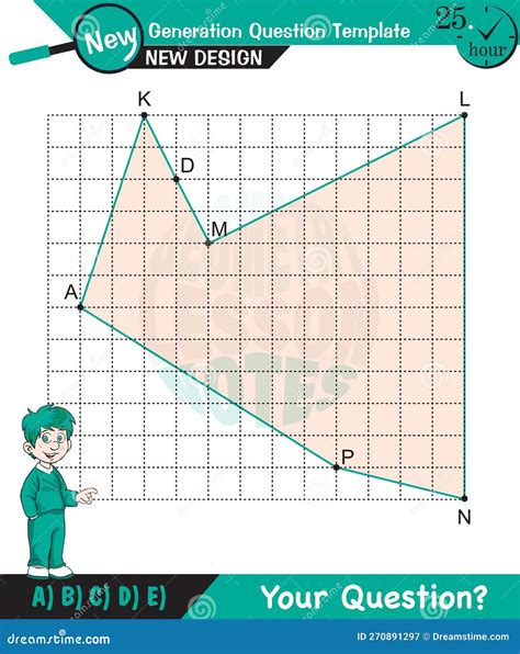 Wiskunde Geometrische Vormen Wiskundige Veelhoekgebiedberekeningsproblemen Vector Illustratie