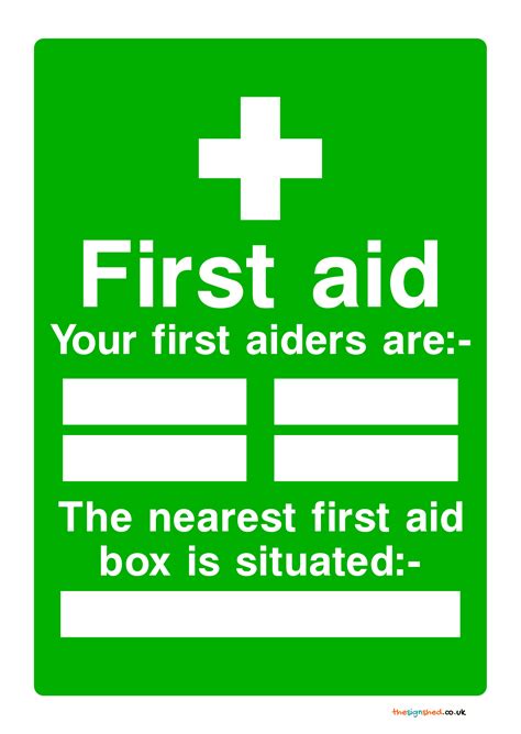 First Aid Box Signs Poster Template