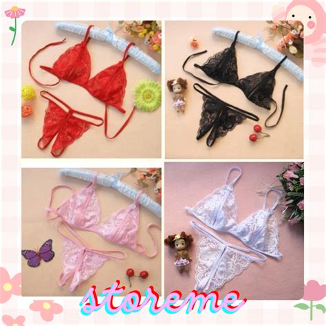 Jual Storeme IdBS001 Set Bra Lingerie Sexy Celana Dalam Model Bahan