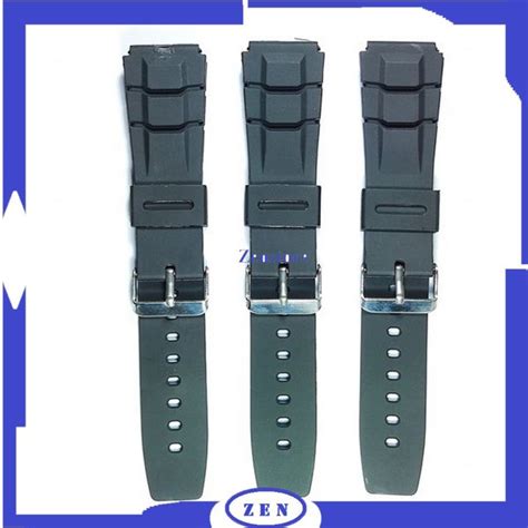 Strap Tali Jam Tangan Rubber Karet Silicone 22mm Casio Hitam Lazada