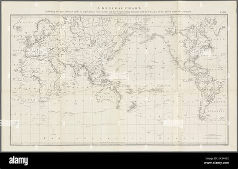 A General Chart Exhibiting The Discoveries Made By Captn James Cook