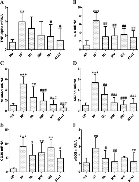 Tnf α Il 6 Vcam 1 Mcp 1 Cd36 And Enos Mrna Levels From Cardiac Download Scientific Diagram