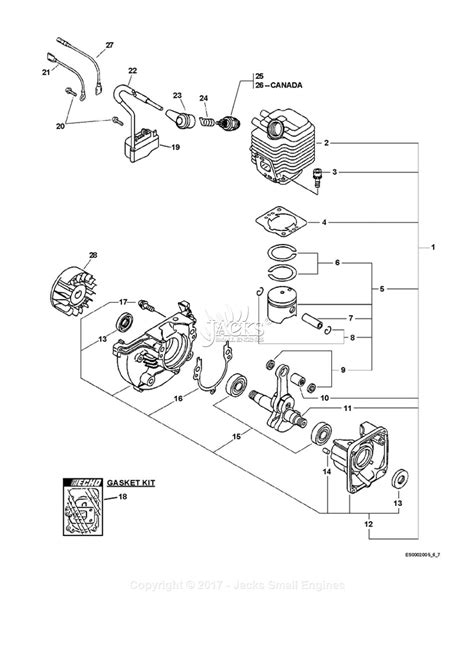 Echo ES 211 SN 06001001 06999999 Parts Diagram For Engine Short