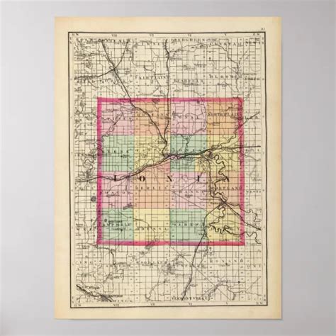 Map of Ionia County, Michigan Poster | Zazzle