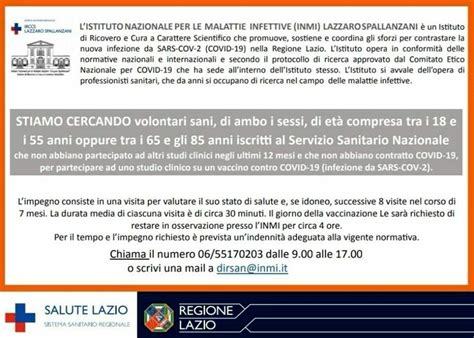 Il Vaccino Per Covid 19 è Arrivato E Lo Spallanzani Cerca Volontari