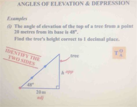 Solved ANGLES OF ELEVATION DEPRESSION Examples I The Angle Of