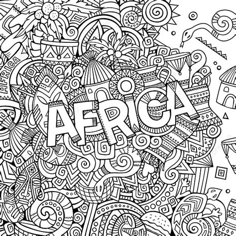 Cartoon Cute Doodles Hand Drawn African Illustration Background Afro