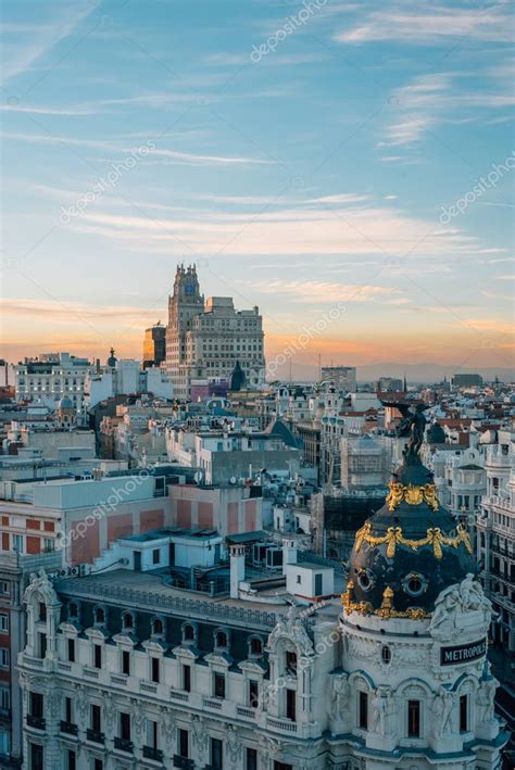 Vista De La Gran V A Desde La Azotea Del Circulo De Bellas Artes Al