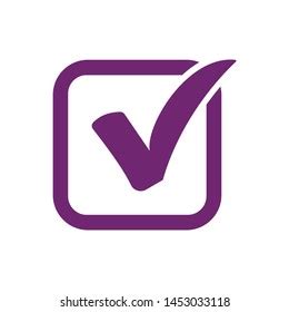 Purple Check Mark Icon X Vector Stock Vector (Royalty Free) 1453033118 ...