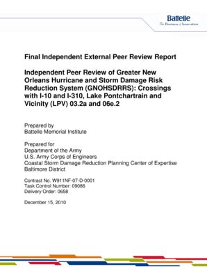 Fillable Online Mvn Usace Army Final IEPR Report U S Army Corps Of